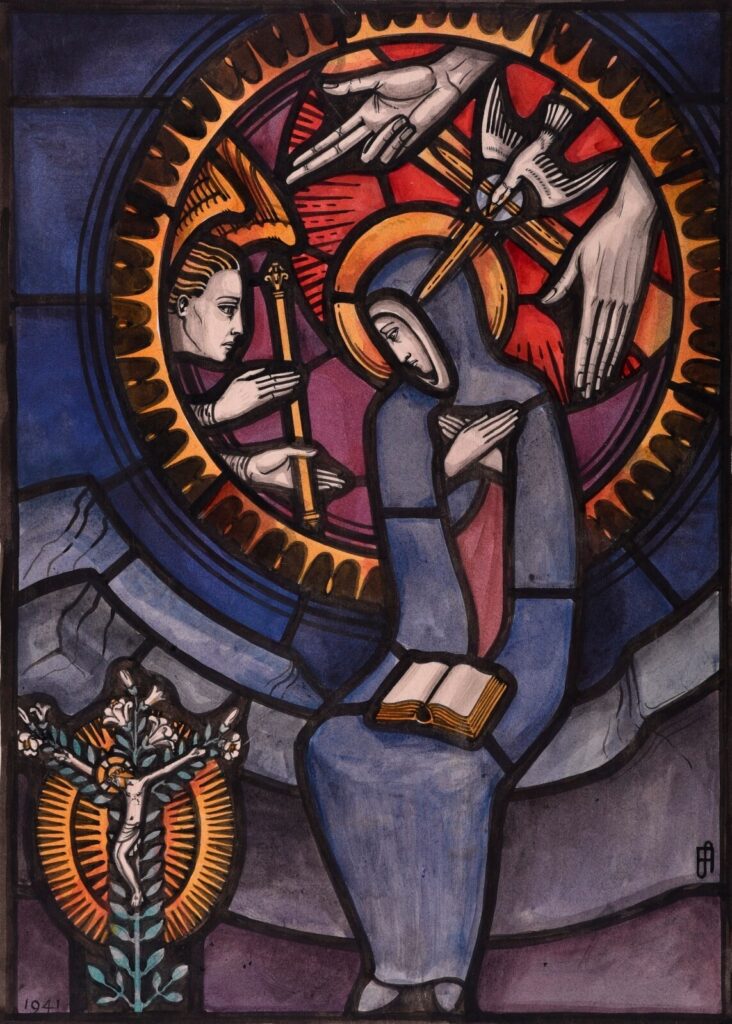 Francis Spear - Design for Stained Glass Panel "The Annuciation"