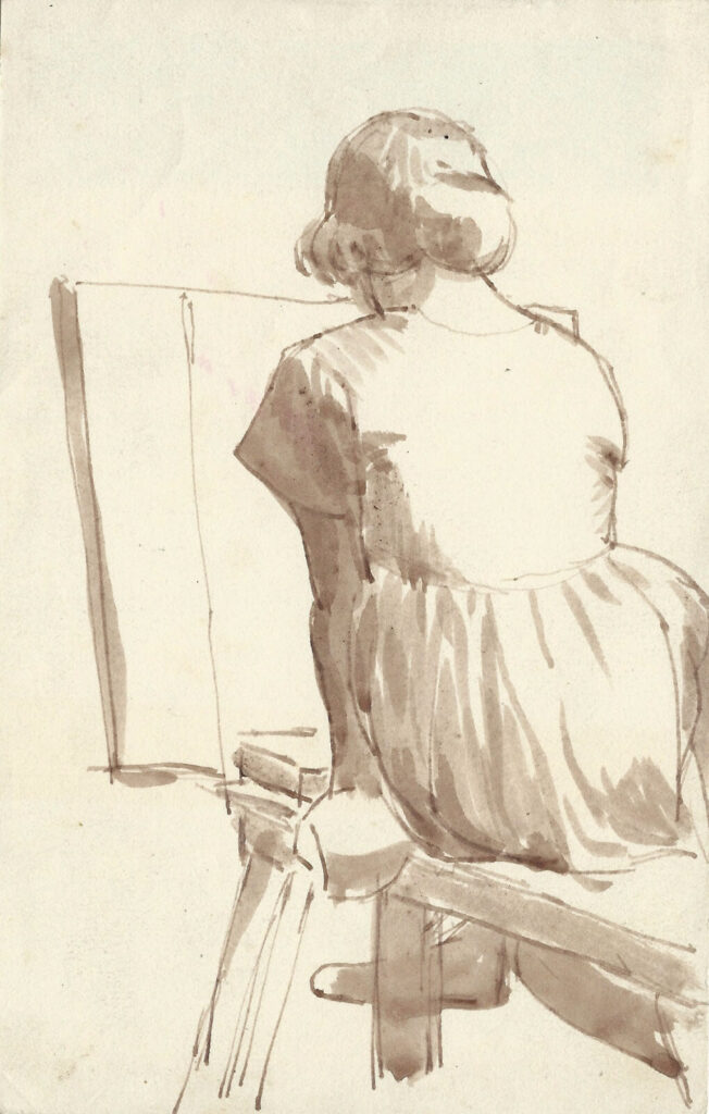 Francis Spear - Fellow student working at an easle