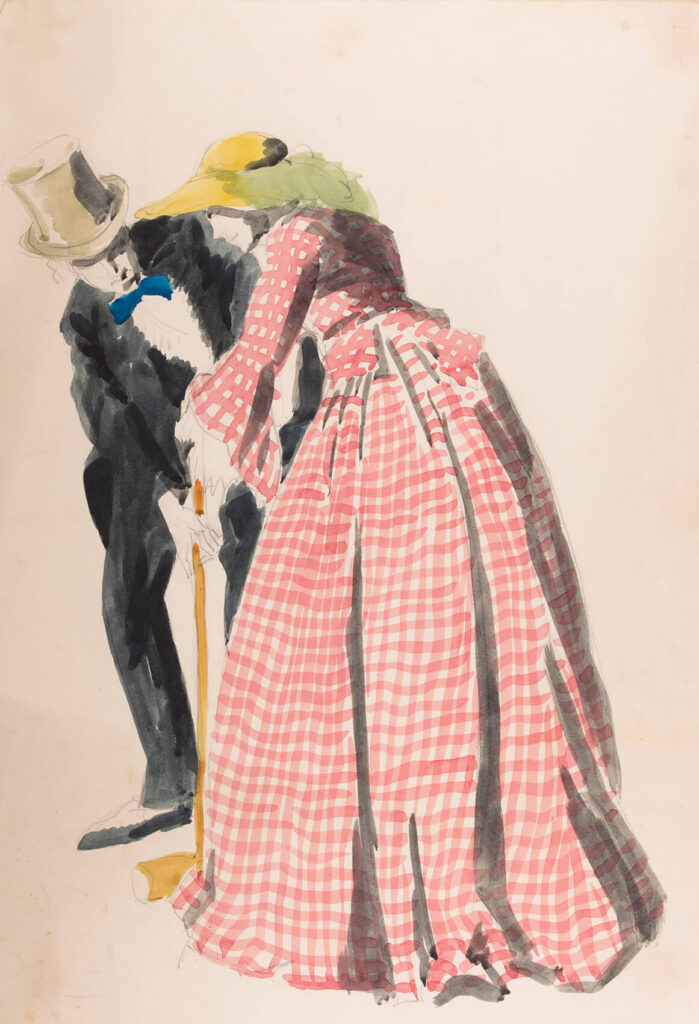 Francis Spear - Man and woman playing croquet