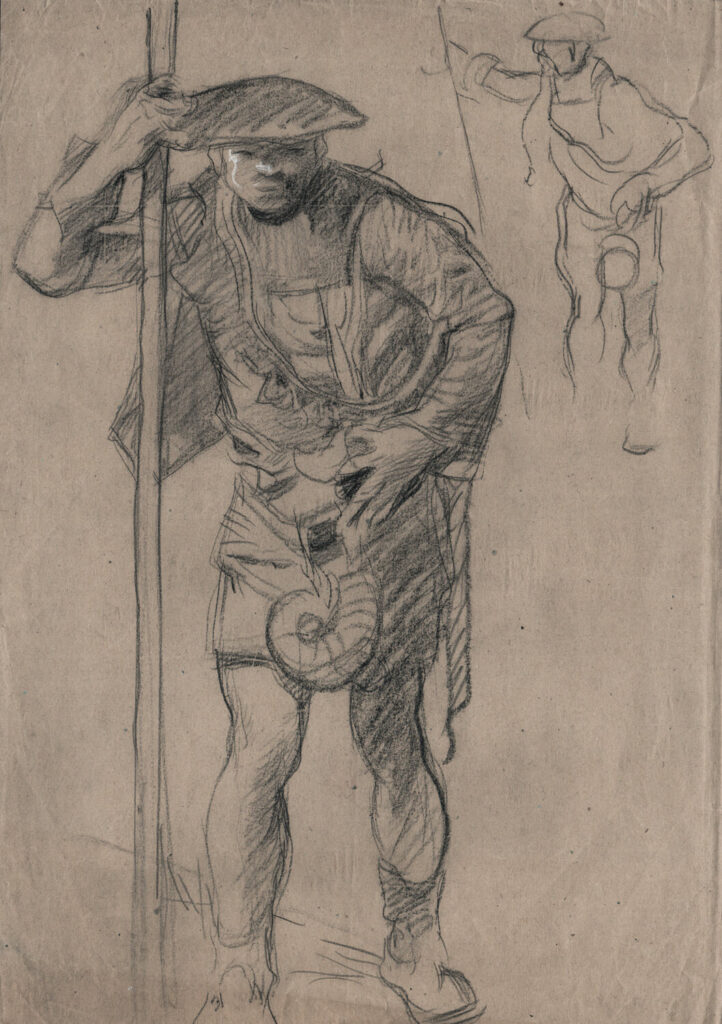Frank Brangwyn - Attendent with Stave