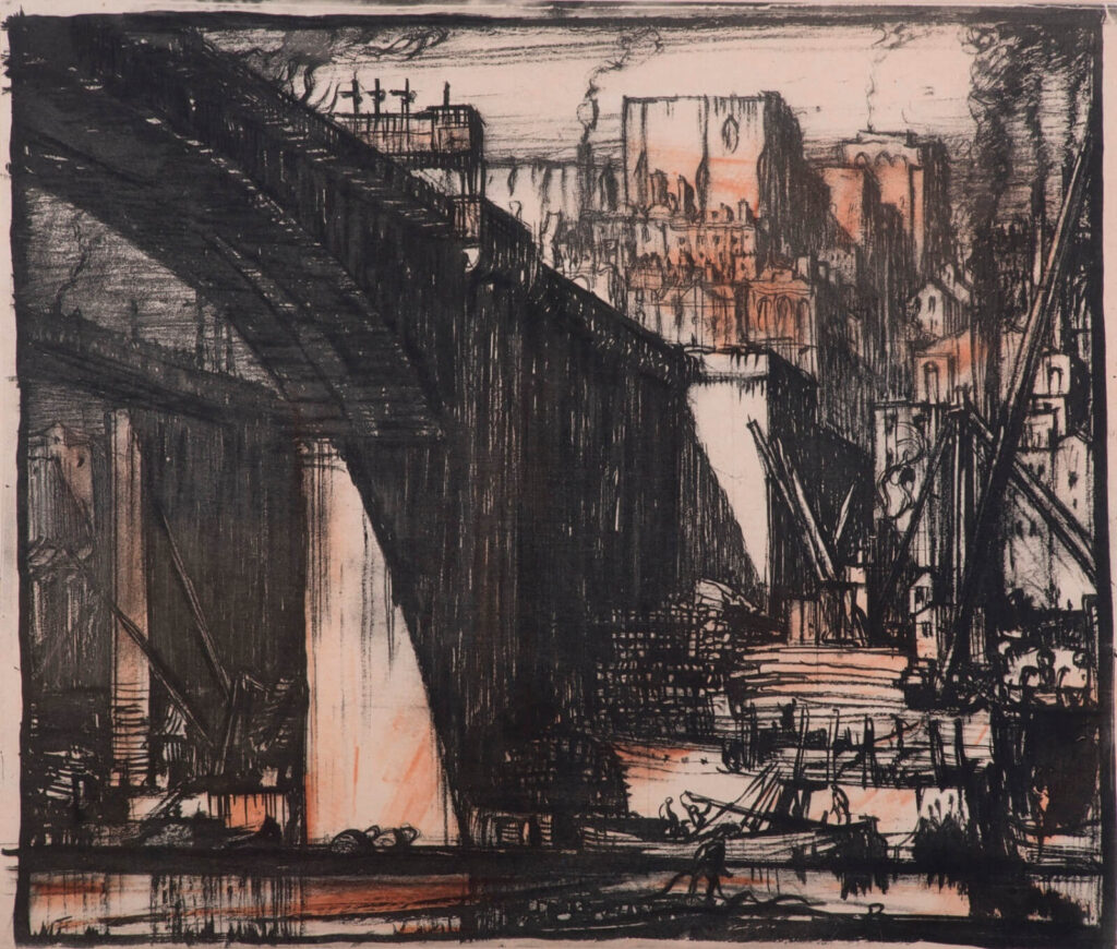 Frank Brangwyn - Bridge (Study for V1592)