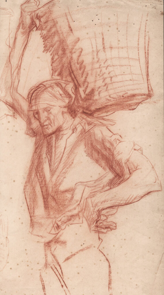 Frank Brangwyn - Male Labourer Carrying Basket