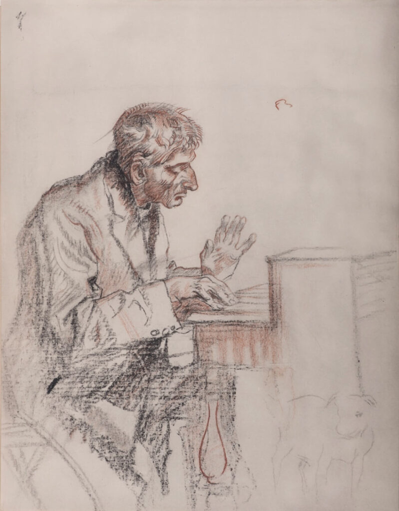 Frank Brangwyn - Man Playing Harmonium (study for M1109)