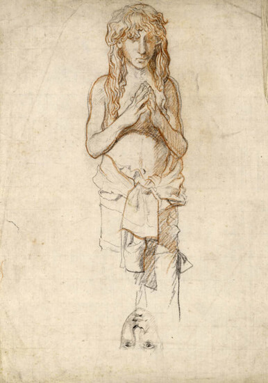 Frank Brangwyn - Mural study for St Aidan's Leeds - young girl with red hair