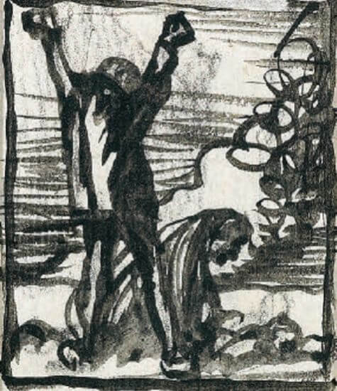 Frank Brangwyn - Original design for the woodcut Damn the War