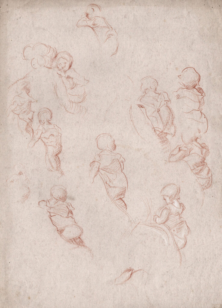 Frank Brangwyn - Sheet of studies of a child on its mothers arm