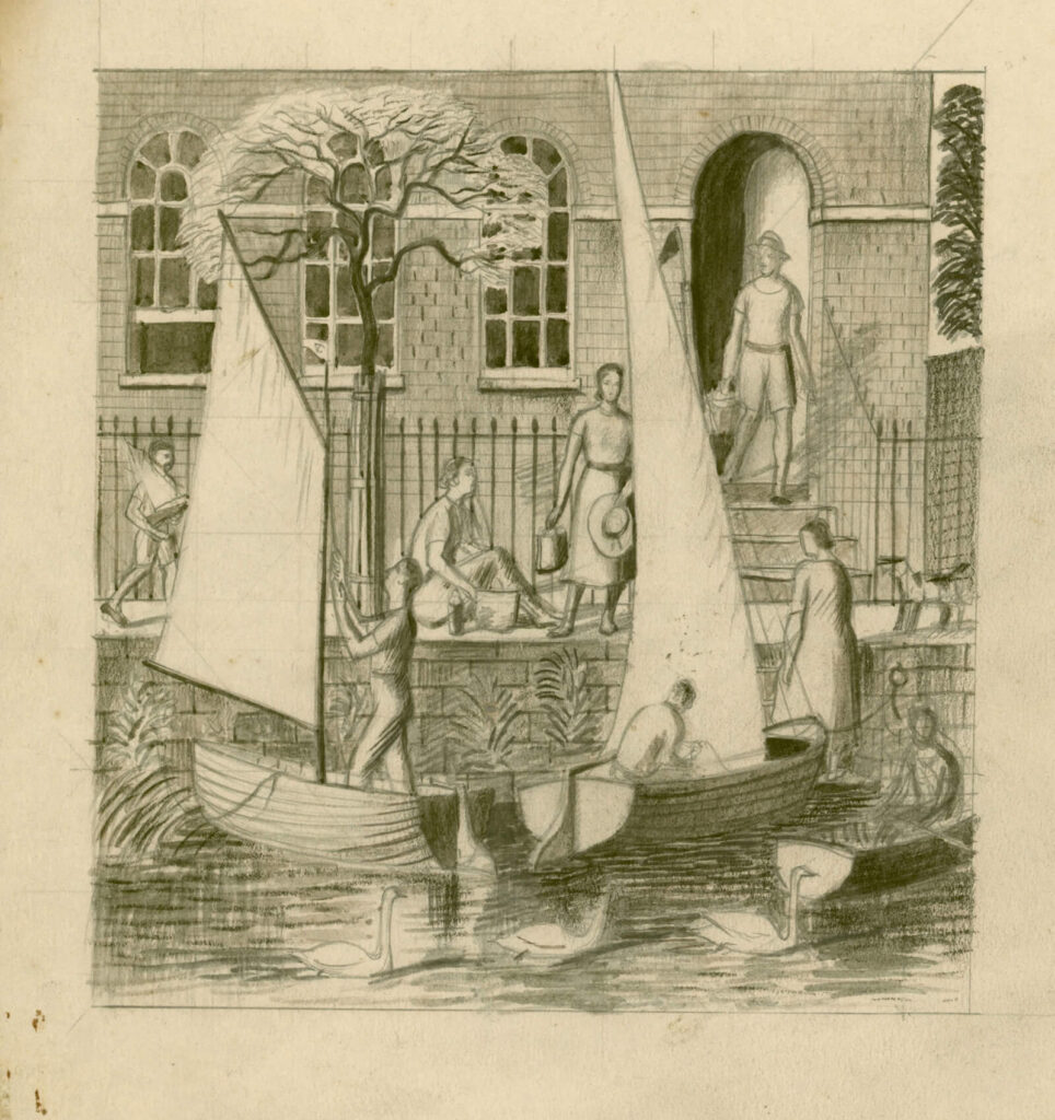 Frederick Austin - Boats at Chiswick Mall