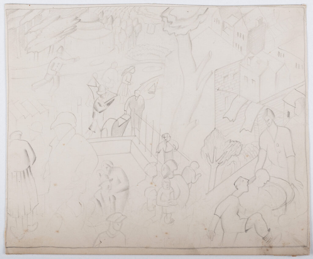 Harry Epworth Allen - Figure composition with hikers