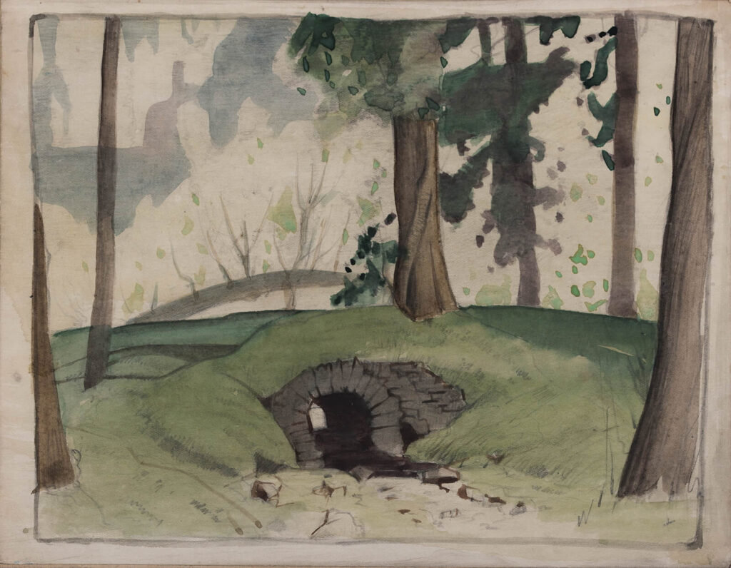 Harry Epworth Allen - Landscape with stone bridge