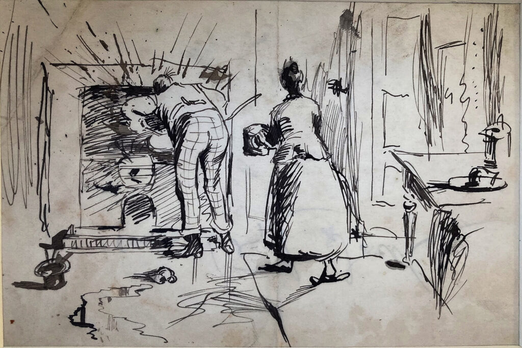 Henry Tonks - Stoking the fire - circa 1900