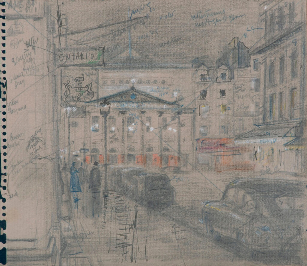 Hubert Arthur Finney - Study for Theatre Royal Haymarket by Night