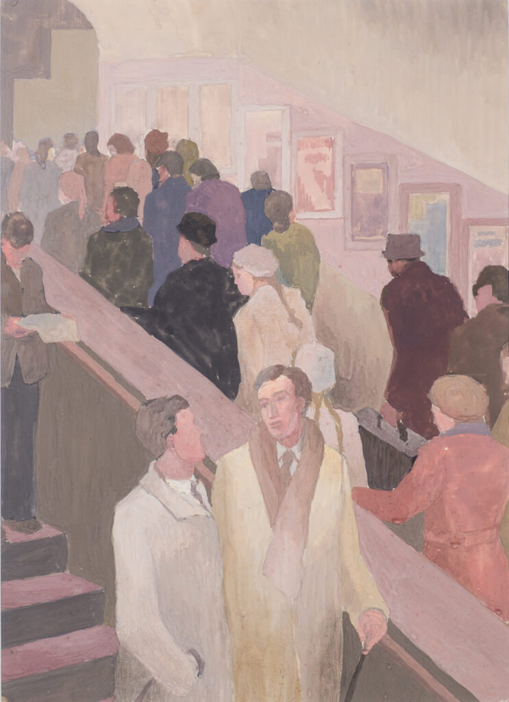 Hubert Arthur Finney - Underground commuters on an escalator