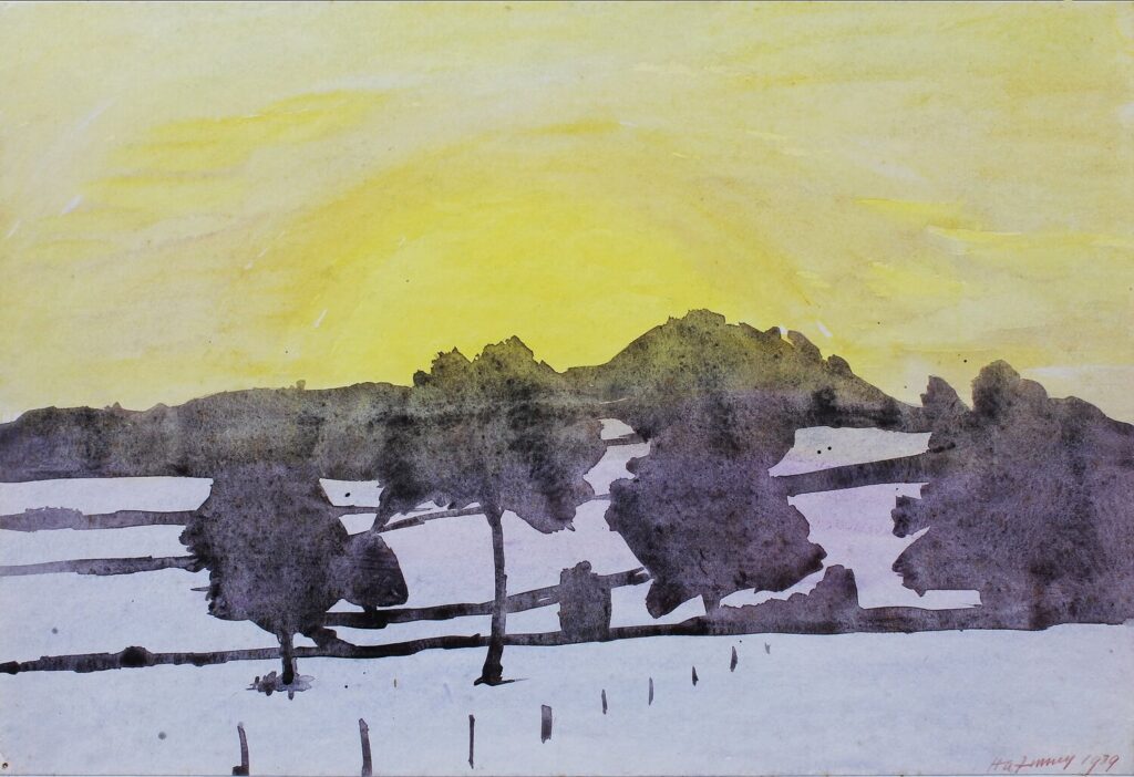 Hubert Arthur Finney - Winter Barrington sunset