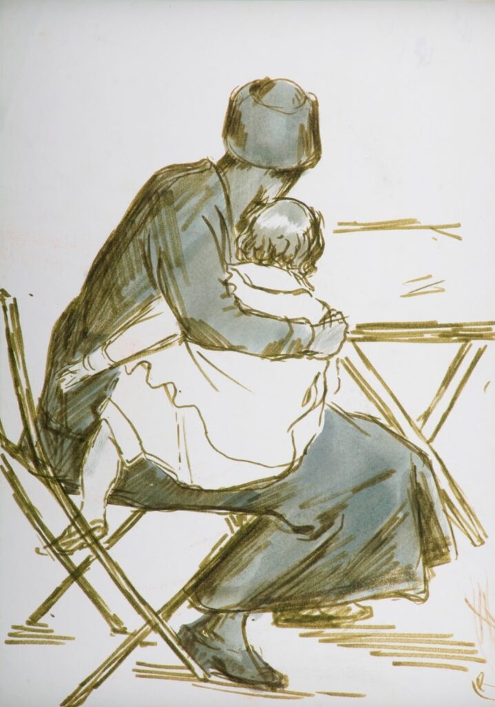 Hubert Arthur Finney - Woman and child