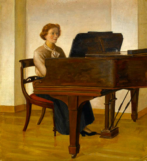 John Moody - Rosamond Ley seated at her piano