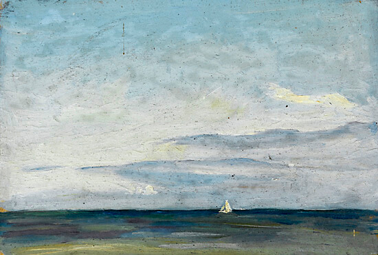 John Moody - Seascape with White sailing Boat