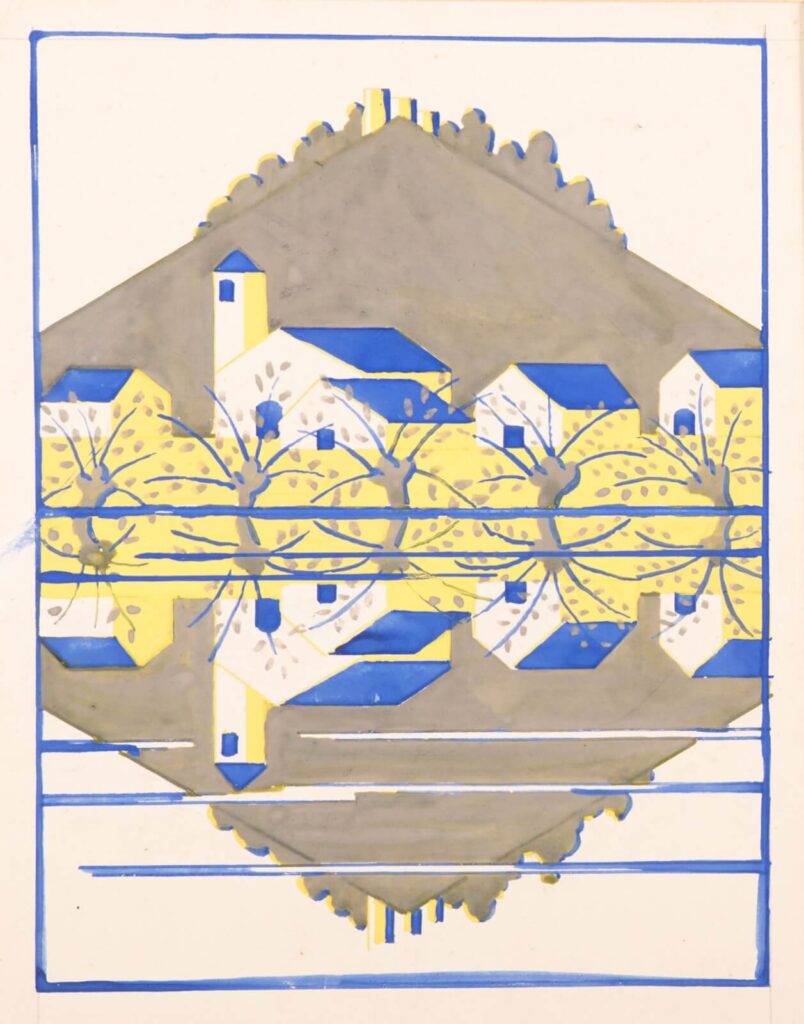 Karl Hagedorn - Design with Village Scene