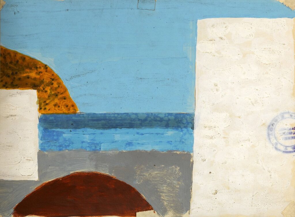 Kenneth Rowntree - Greek landscape with postmark
