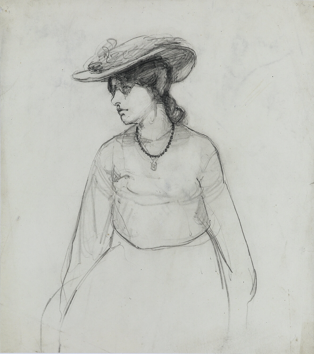 Portrait Of Woman In A Hat Circa 1900 Modern British Art Gallery   Lillian May Bevis Rowles Portrait Of Woman In A Hat Circa 1900 