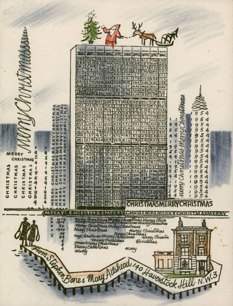 Mary Adshead - Christmas Card 1954