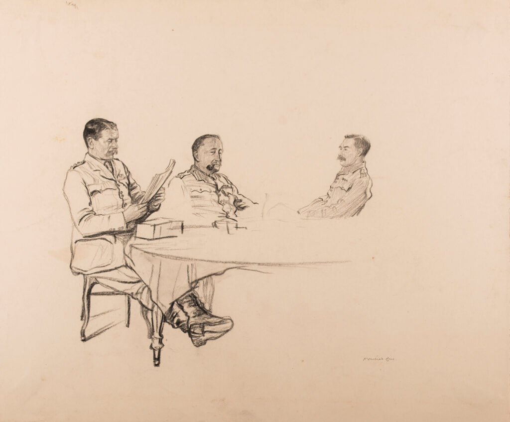 Muirhead Bone - A conference of senior army officers