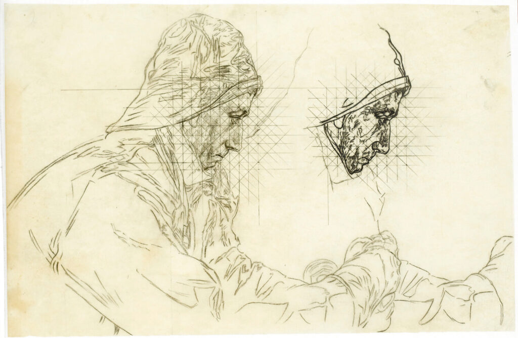 Muirhead Bone - Cartoon for Winter Mine-Laying off Iceland