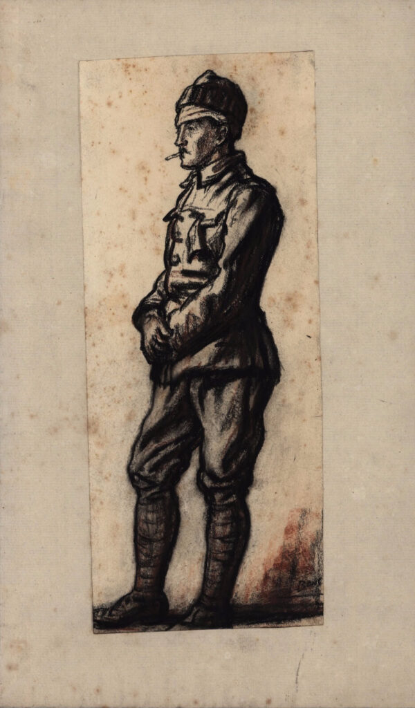 Muirhead Bone - Study of a wounded Tommy