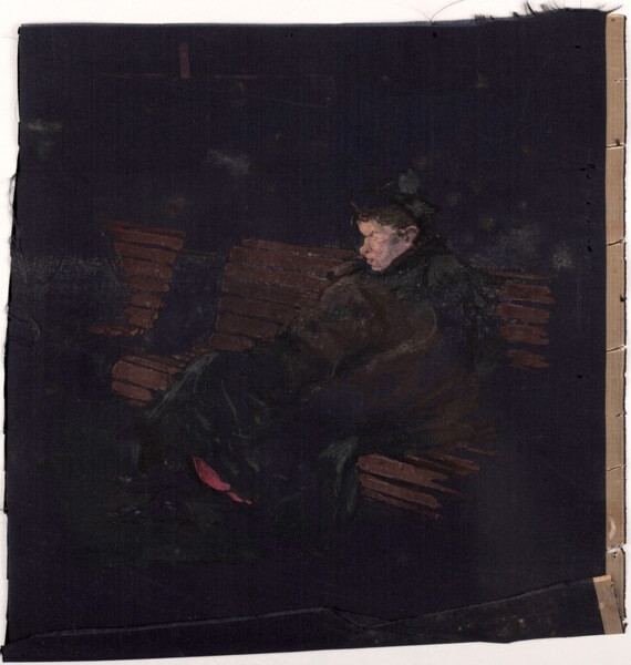 Muirhead Bone - woman on a bench