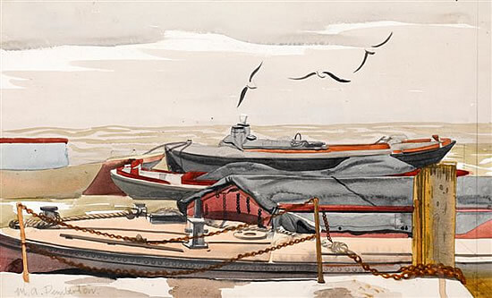 Muriel Pemberton - Docked boats