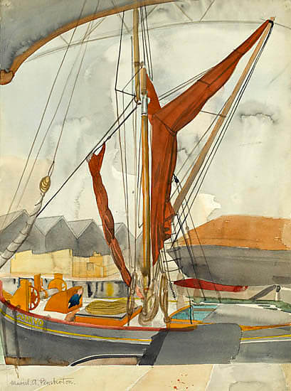 Muriel Pemberton - Skipper on his boat in the harbour