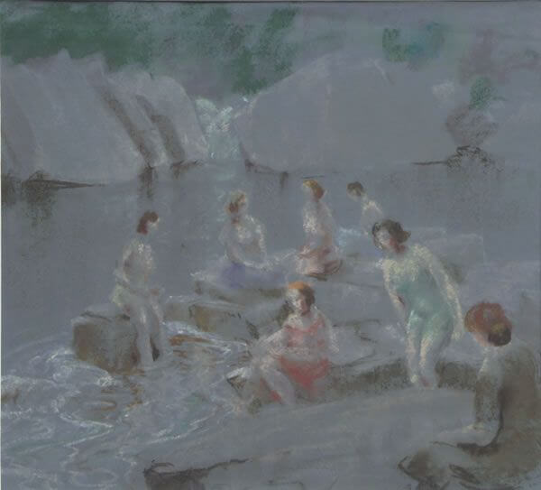 Myles Tonks - Girls bathing at a rock pool circa 1920