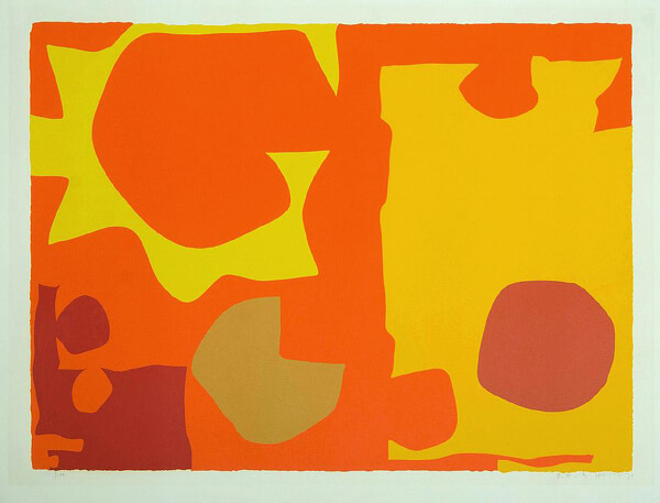 Patrick Heron - Six in Light Orange with Red in Yellow (1970)