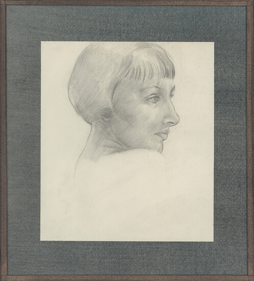 Percy Horton - Profile portrait of a girl