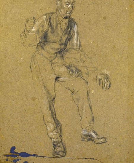 Percy Horton - Study of a man with a jacket on his arm