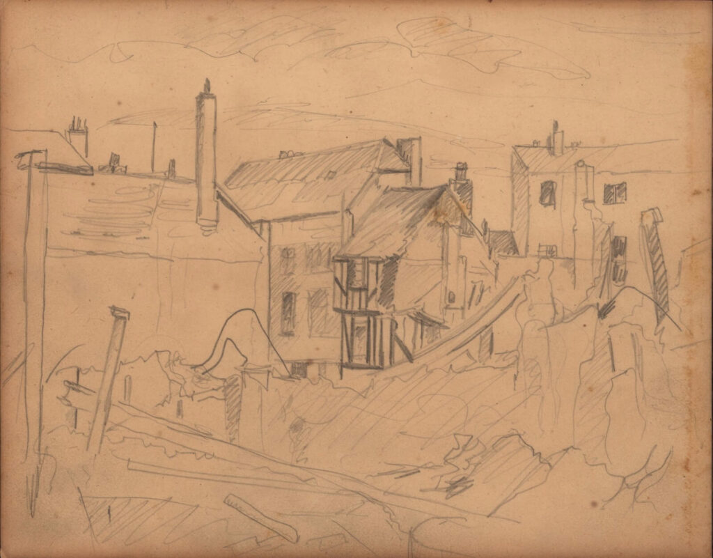 Peter Humphrey - Study for Bomb damaged houses