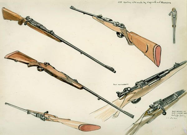 Raymond Sheppard - Borrowed gun for Liliput illustration "The Gun"