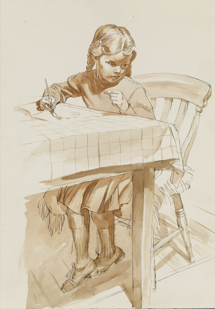 Raymond Sheppard - Christine Sketching at Kitchen Table