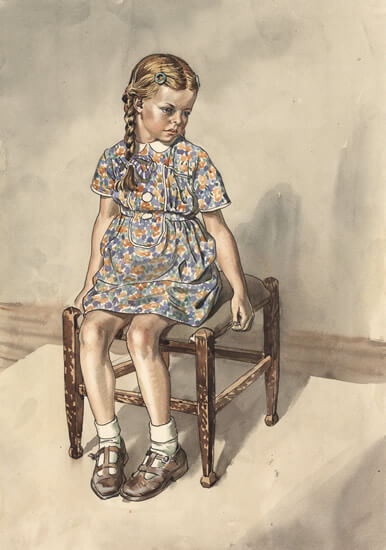 Raymond Sheppard - Christine seated on a stool