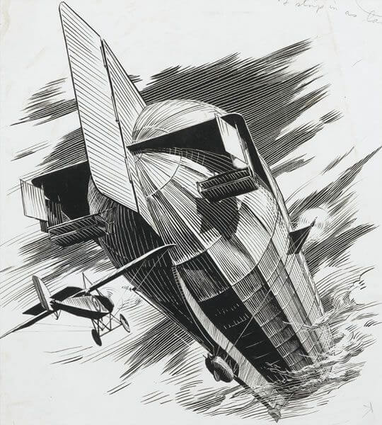 Raymond Sheppard - Morane Saulnier no. 3253 piloted by Reginald Alexander John Warneford attacking Zeppelin LZ-37