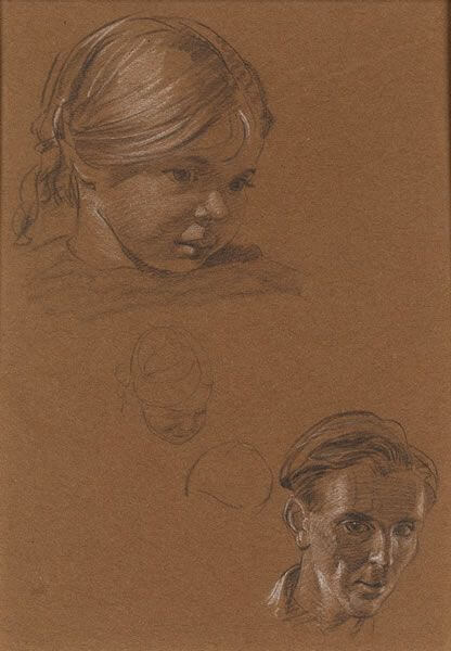 Raymond Sheppard - Self Portrait with the artist's daughter Christine