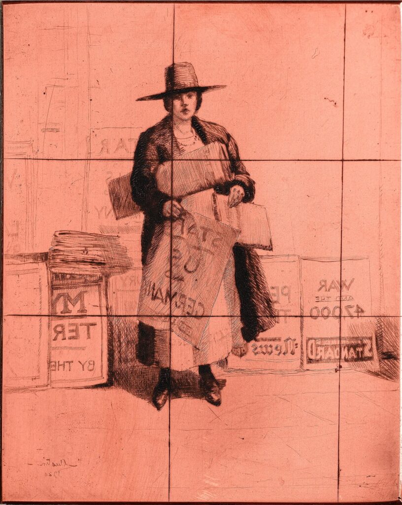 Robert Austin - Woman selling newspapers annoucing Peace Term