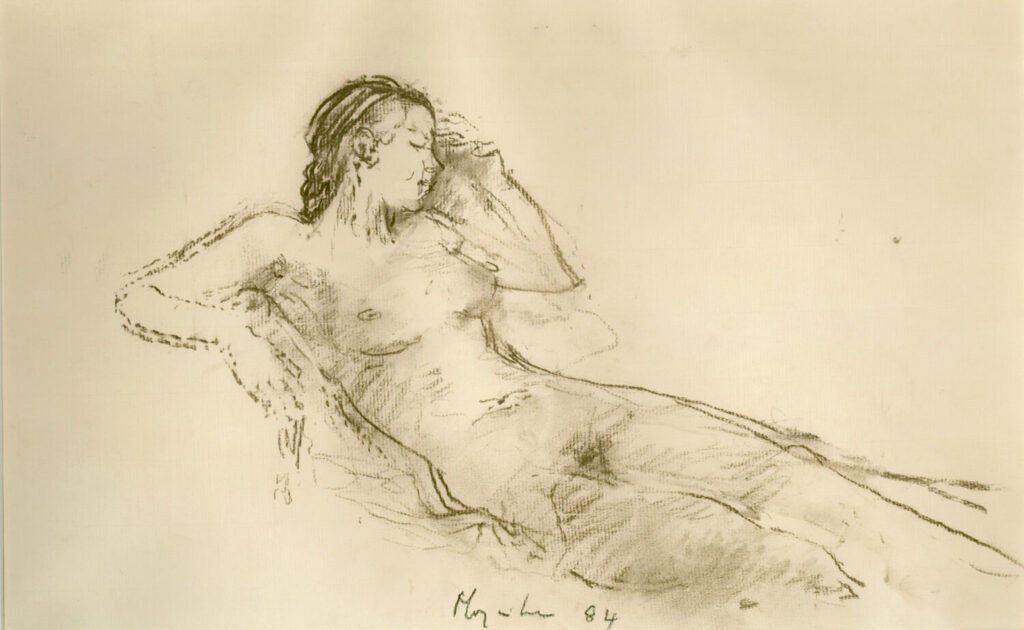 Rodrigo Moynihan - Reclining nude in thought
