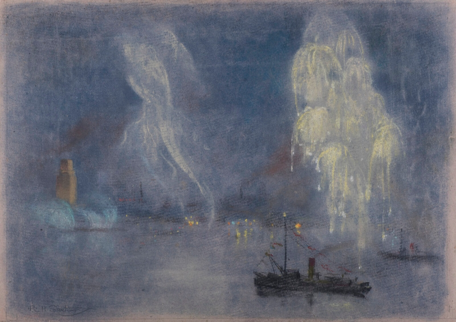 Rudolf Sauter - Fireworks over harbour