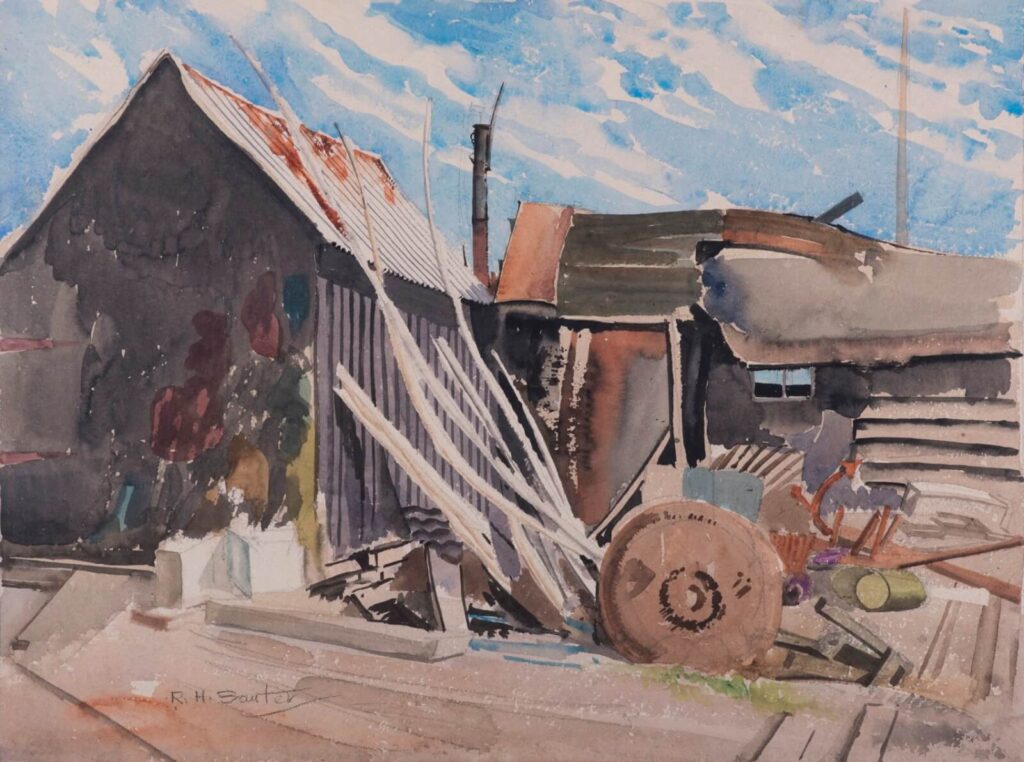 Rudolf Sauter - Outbuildings with machinery