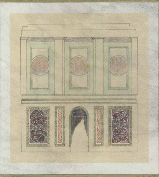 Sir Thomas Monnington - Design for the main staircase of the British Museum 1966