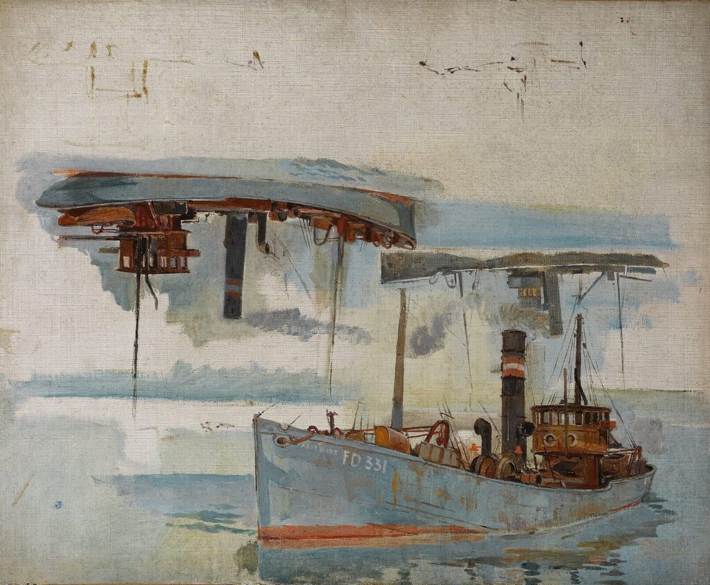 Stanley Charles Rowles - Study of a steam fishing trawler