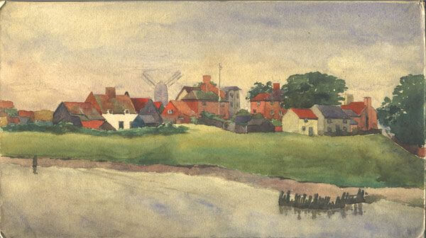 Stanley Charles Rowles - Village along estuary