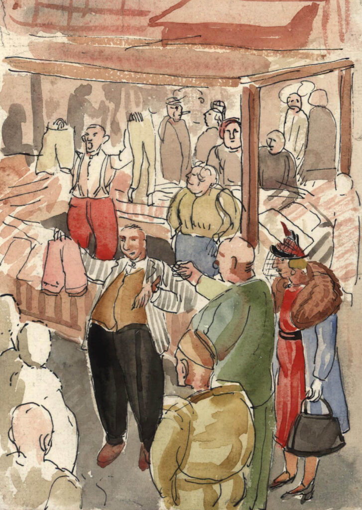 Stanley Lewis - Market stall selling clothes
