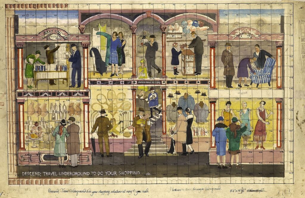 Stephen Bone - Design for Piccadilly Circus underground station