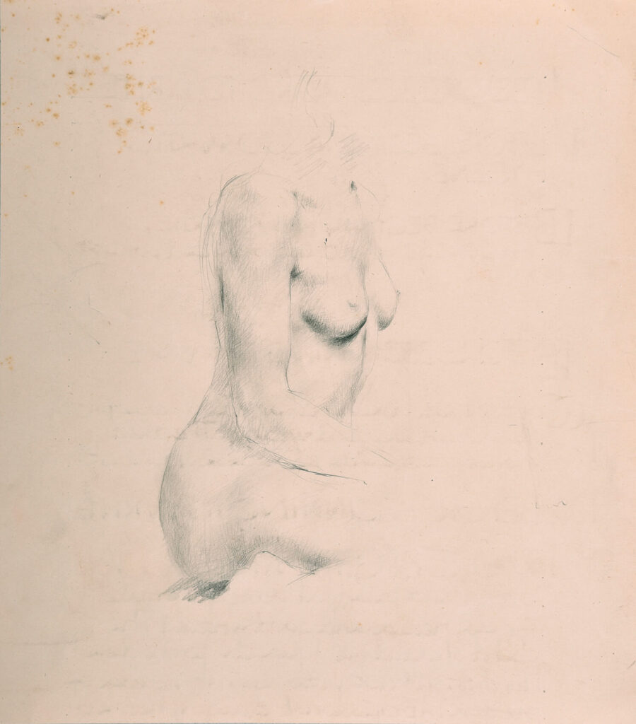 Victor Hume Moody - Half length seated nude